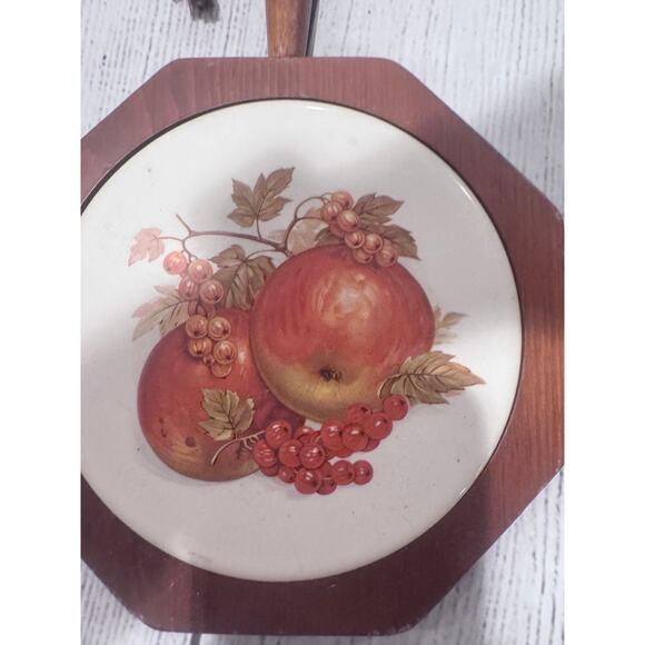 Vintage Wood & Ceramic Tile Trivets Wall Hanging/Cheese Tray - Picture 2 of 9